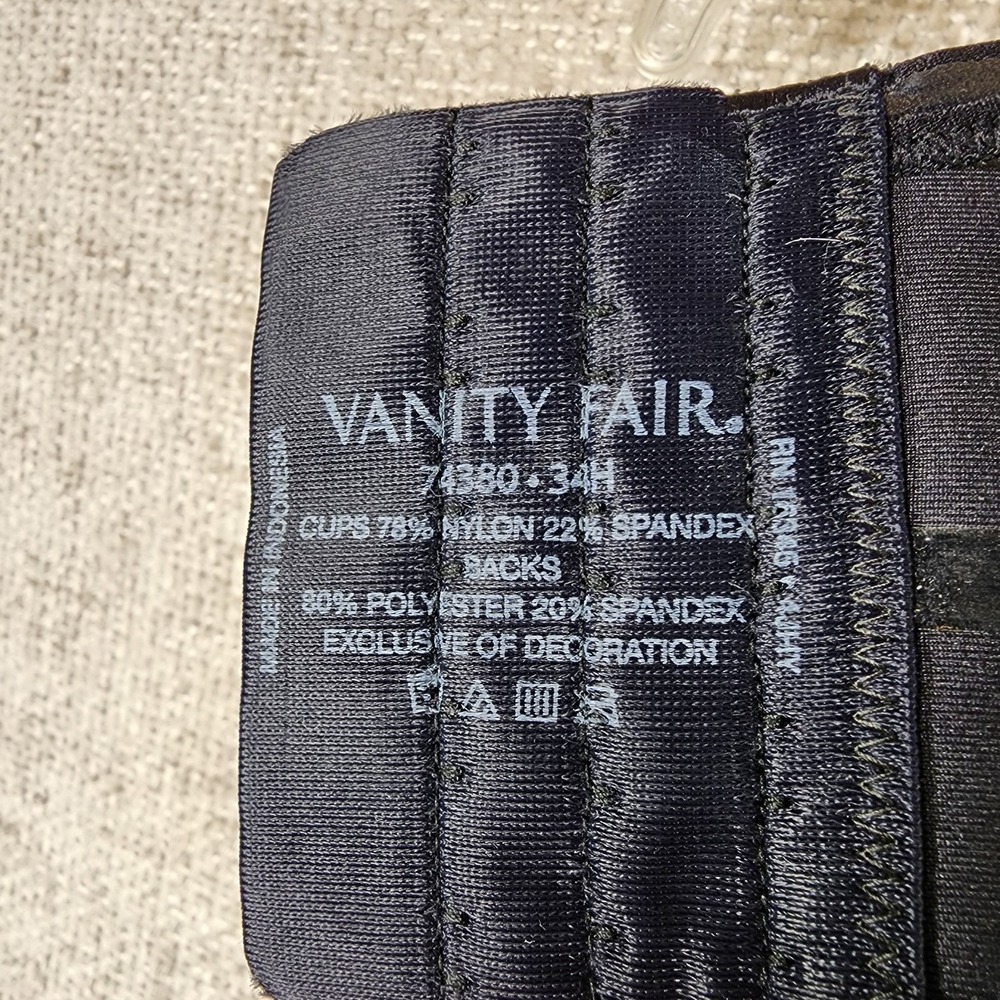 Vanity Fair Beauty Back Strapless Bra Style 74380 Womens 34H Midnight Black NWT - Picture 8 of 11